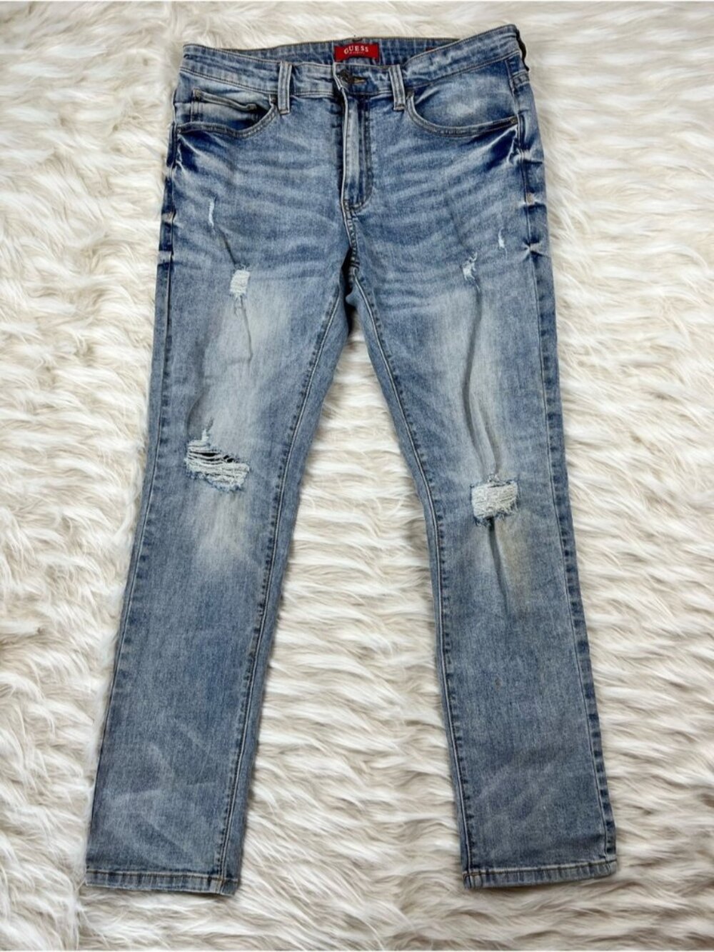 Guess Scotch Fit Jeans 34x29 Mid Rise Skinny Light Wash